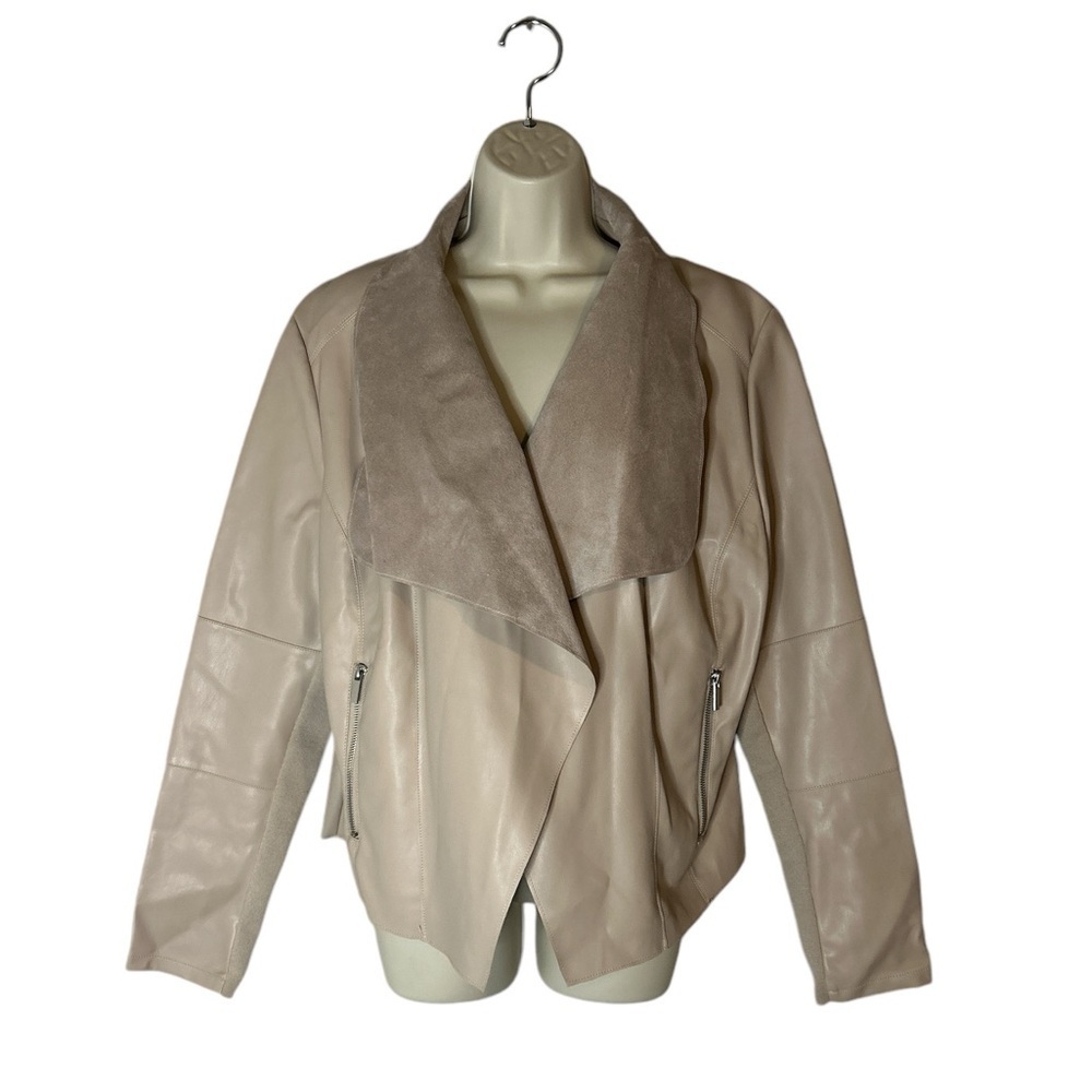 Bagatelle tan faux leather jacket with zipper pockets size XL